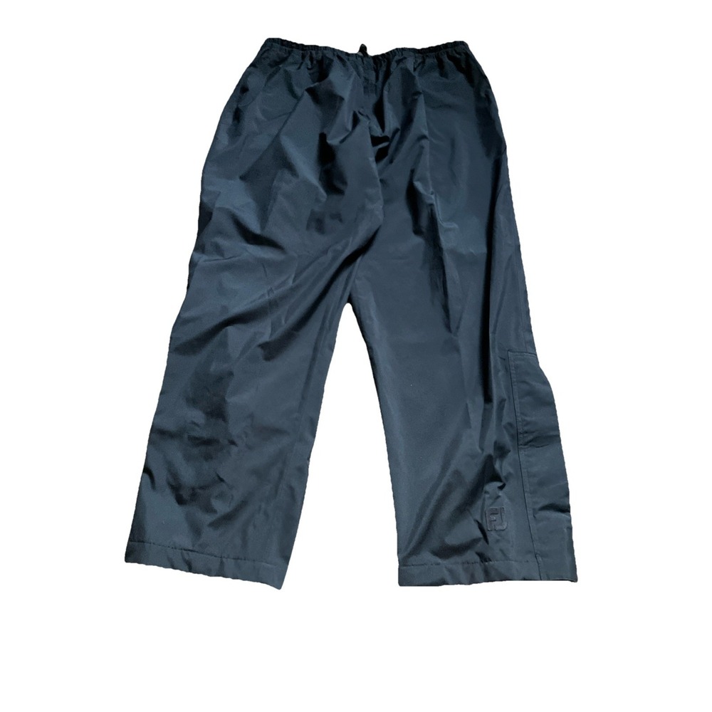 FootJoy DryJoys Pants Men's 2XL Black Rain Wind Golf Zip Snap Ankle Pull On